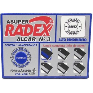 ALMOFADA P/CARIMBO N°3 AZUL 7x11CM RADEX