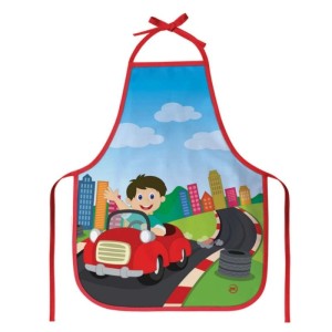 AVENTAL ESCOLAR PLAST.CARRO S/BOLSO REF.2388VM DAC