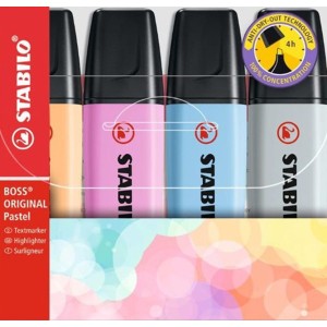 Marca Texto com 4 Cores Patsel 70/4-4 STABILO BOSS