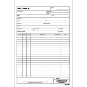 Bloco Pedido de Mesa Medio com Cópia 25x2 50 Folhas – São Domingos