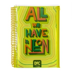 CADERNO COLEGIAL 10 MATERIAS 160FLS COLOR BUBBLE AMARELO DAC