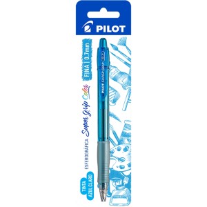 Caneta Esferografica 0.7mm Super Grip Color Azul Claro Blister PILOT