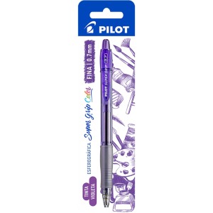Caneta Esferografica 0.7mm Super Grip Color Violeta Blister PILOT