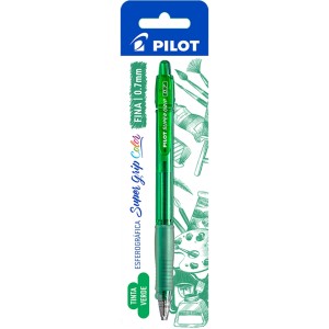 Caneta Esferografica 0.7mm Super Grip Color Verde Blister PILOT
