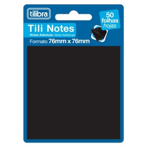 Bloco Adesivo 76x76 Preto Tili Notes TILIBRA