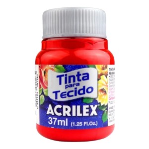 TINTA TECIDO 37ML VERMELHO ESCARLATE REF.508 ACRILEX
