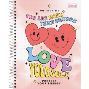 CADERNO COLEGIAL 1 MATERIA 80FLS GOOD VIBES TILIBRA