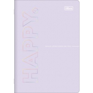CADERNO COLEGIAL 32FLS HAPPY CAPA FLEXIVEL TILIBRA