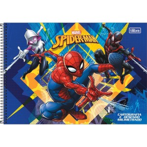 CADERNO DESENHO MILIMETRADO 80FLS HOMEM ARANHA TILIBRA