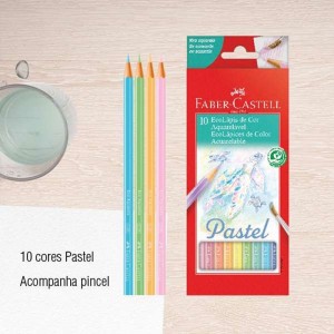 LAPIS DE COR 10 CORES AQUARELAVEL PASTEL FABER CASTELL