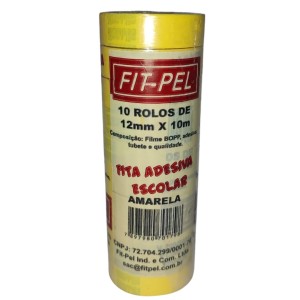 Fita Adesiva Durex 12mmx10m Pacote Com 10 Unidades Colorida FITPEL