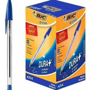 Caneta Esferografica 1.0MM Azul Cristal CX C/50 BIC