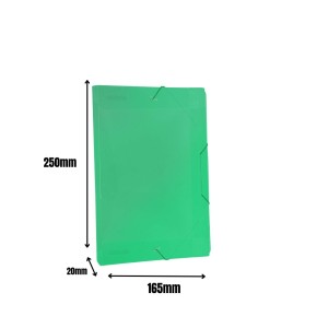 Pasta Plastica Aba Com Elastico 1/4 Pequena 250X165MM Lombada 20mm Verde Ref.507PP-VD Dac