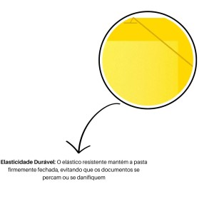Pasta Plastica Aba Com Elastico Oficio 245x335mm Lombada 30mm Amarela 503PP-AM DAC