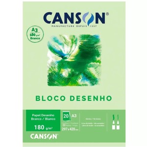 Bloco Para Desenho A3 Branco 180gr Com 20 Folhas CANSON