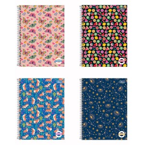 Caderno Universitario 1 Materia 80fls Pepper Feminino Capa Dura TILIBRA