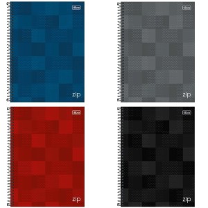Caderno Universitario 1 Materia 80fls Zip Cores Capa Dura TILIBRA