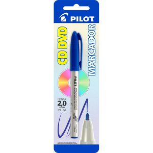 Caneta CD/DVD 2.0mm Azul Permanente Blister PILOT