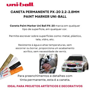 Caneta Permanente PX-20 2.2-2.8mm Paint Marker UNI-BALL