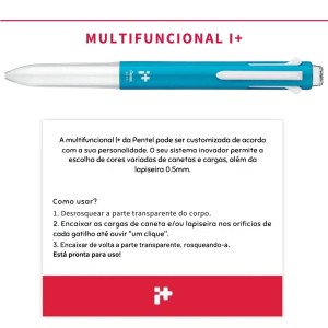 Caneta C/5 GATILHOS Multifuncional Personalizavel I+BGH5 PENTEL