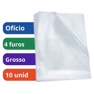 Envelope Plástico Oficio 4 Furos Com 10 Unidades Grosso DAC | ACP