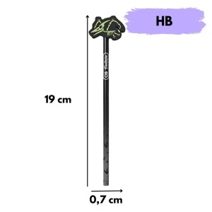 Lápis Preto HB Com Borracha DinoGlow - CIS