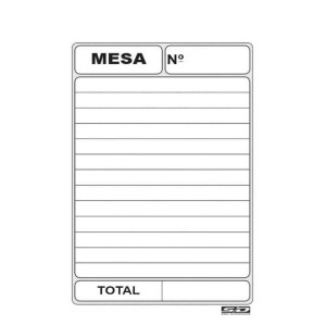 Bloco de Comanda/Pedido Mesa com Carbono 50x2 Folhas – 78mm x 111mm