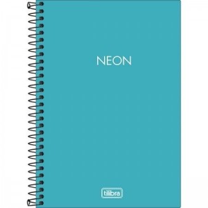 Caderno 1/4 Azul Sem Pauta Neon TILIBRA