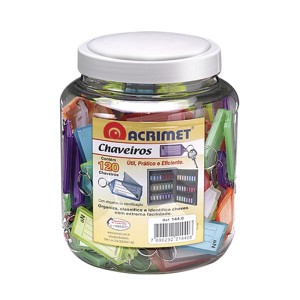 Chaveiro Plasico Pote c/120 unidades REF.144.0 ACRIMET
