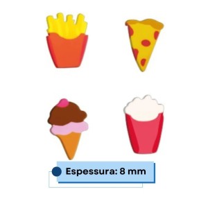 Borracha Mini Foods Pote Com 20 Unididades Tilibra