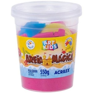 Areia Magica 550g com 3 Moldes Art Kids ACRILEX