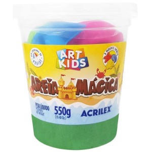 Areia Magica 550g com 3 Moldes Art Kids ACRILEX