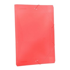 Pasta Plastica Com Elastico 1/4 Pequena Lombada 20mm Vermelha ACP