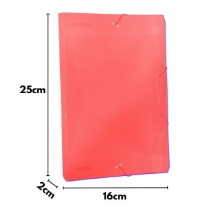 Pasta Plastica Com Elastico 1/4 Pequena Lombada 20mm Vermelha ACP