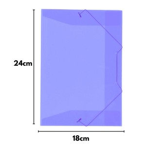 Pasta Plastica Com Elastico 1/4 Pequena Fina Lilas ACP