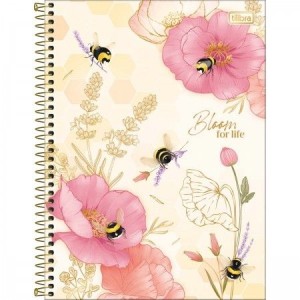 CADERNO UNIVERSITARIO 1 MATERIA 80FLS HONEY BEE TILIBRA