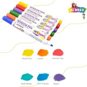Caneta para Vidro Window Pen Cores ACRILEX - Unidade