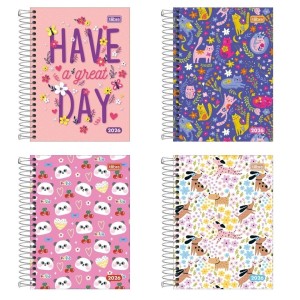 Agenda 2026 Escolar Pepper Feminina Espiral TILIBRA