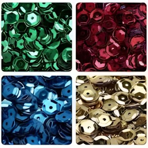 Kit Lantejoula Grande 8/10mm Dourada/Azul/Vermelha/Verde 