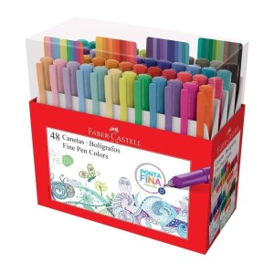 CANETA HIDROG.0.4MM C/48 CORES FINE PEN COLORS FABER CASTELL